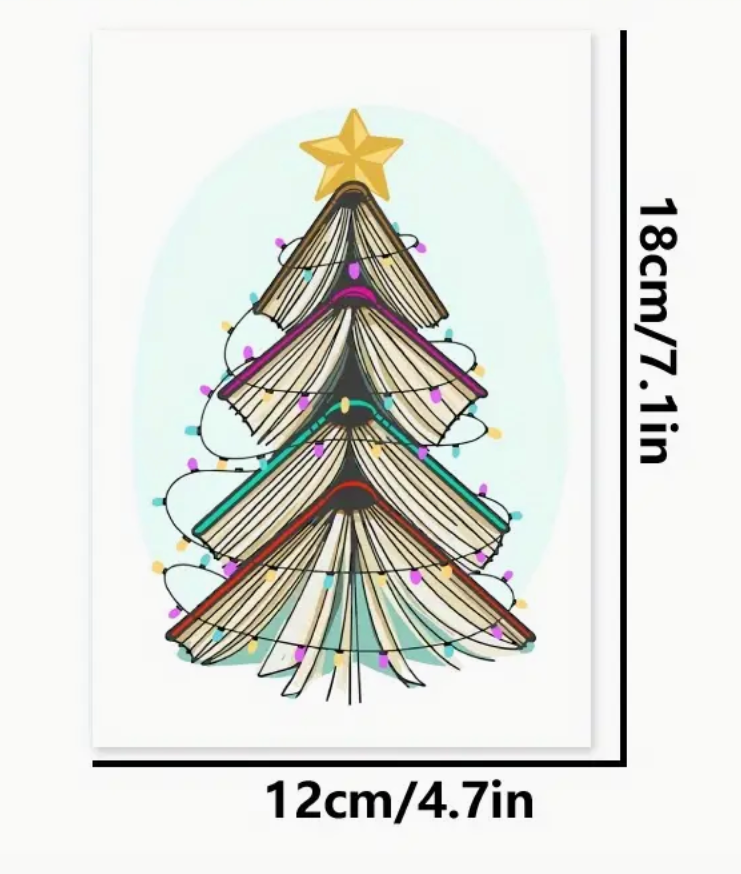 Christmas Card: Christmas Tree of Books