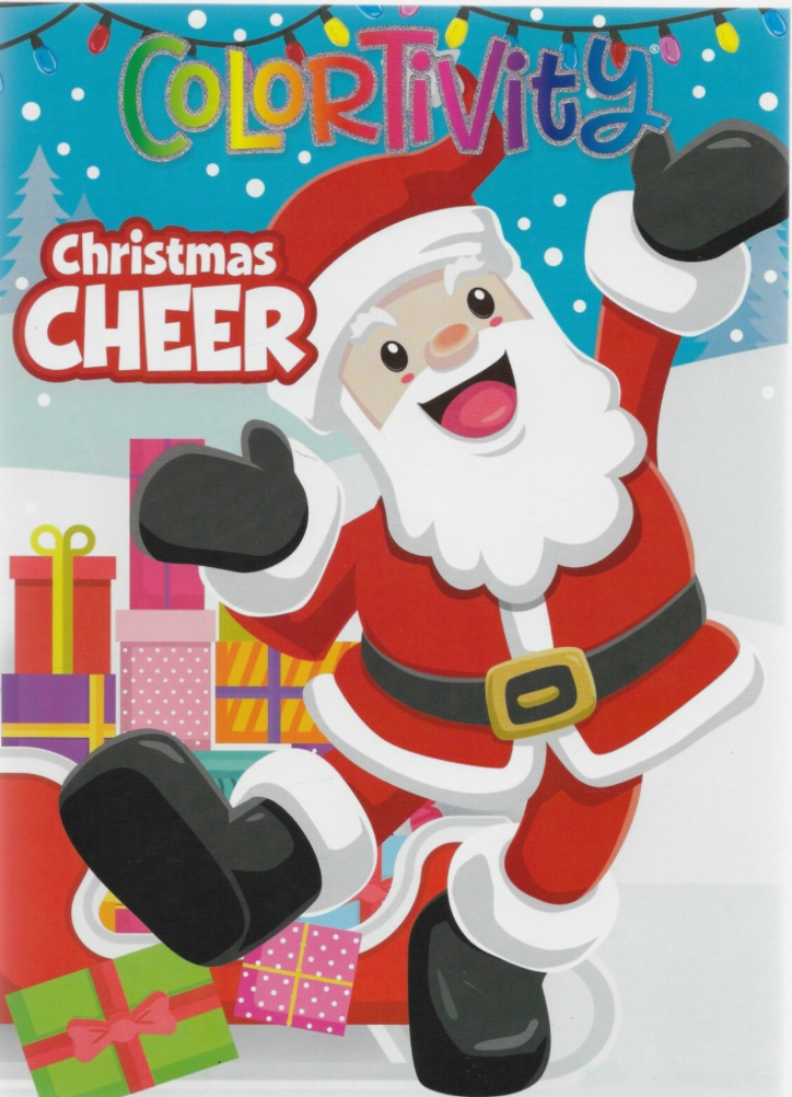 Front cover of Christmas Cheer by Colortivity featuring festive holiday illustrations and kids activity designs