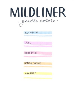 Highlighters: 5-pack of Zebra Mildliner Double-Ended, Gentle Colors