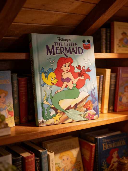 Cover of Disney's The Little Mermaid from Grolier Book Club, a children's storybook featuring Ariel, underwater adventures, ocean friends, and the classic Disney tale of dreams, courage, and friendship.