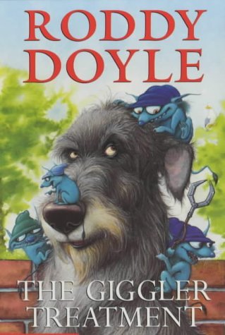 Book cover of 'The Giggler Treatment' by Roddy Doyle featuring a dog with flies on its head.