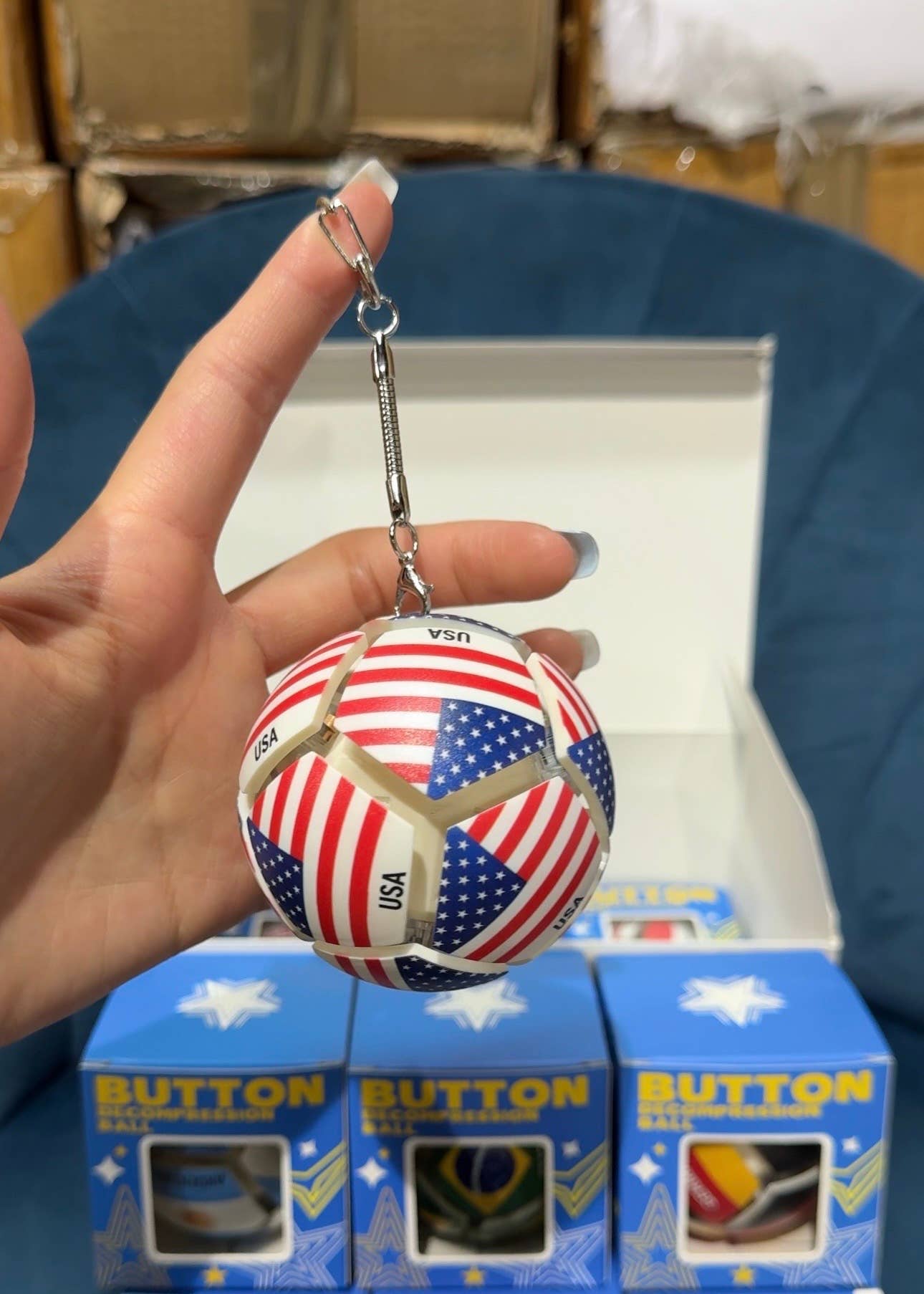 FIFA World Cup Soccer Ball Button Clicker Keychain | A122