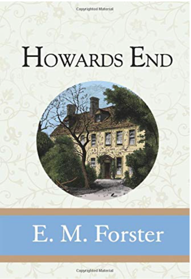 Howards End by E. M. Forster displayed on a bookshelf.