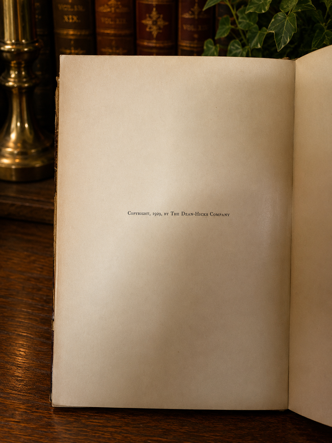 Copyright page showing 1929 copyright information.