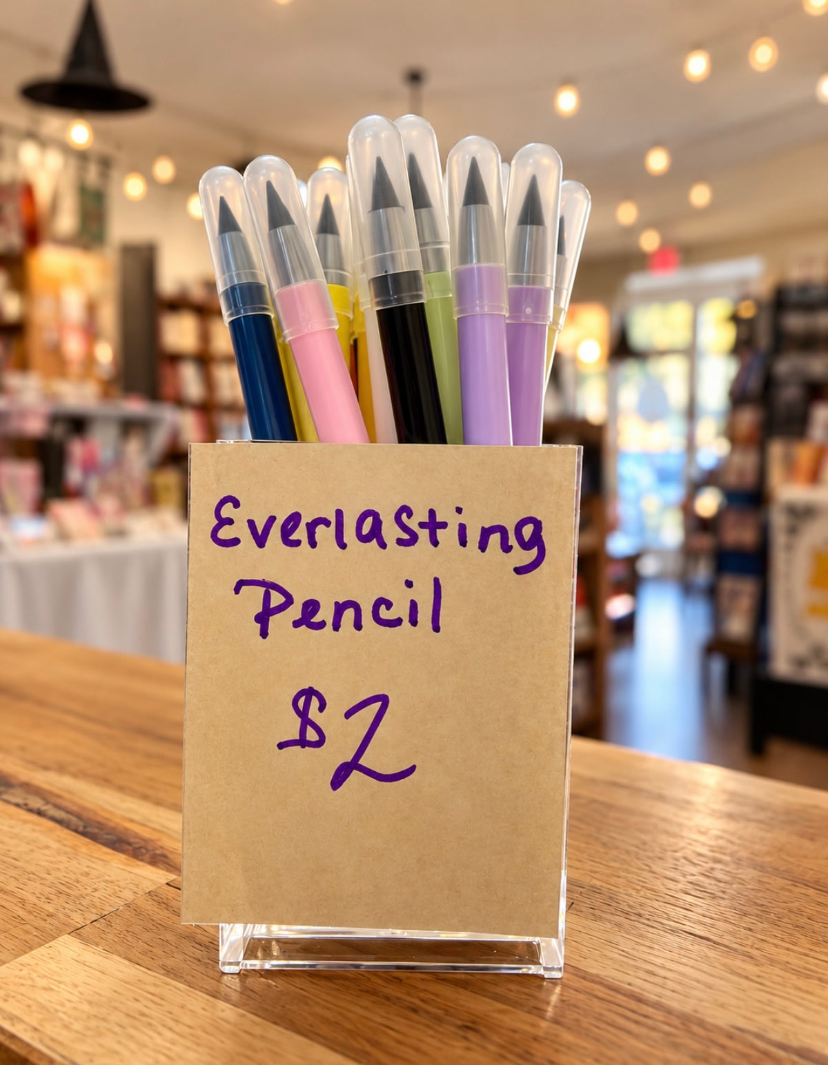 Assorted colorful everlasting HB pencils that do not require sharpening
