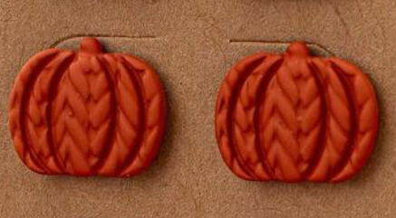 Wooden Pumpkin Stud Earrings