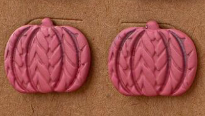 Wooden Pumpkin Stud Earrings