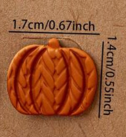 Wooden Pumpkin Stud Earrings