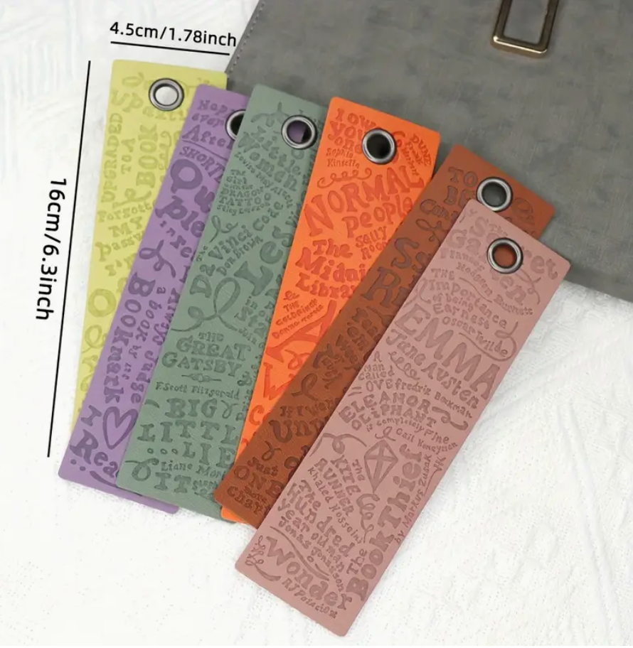 Soft and durable faux leather bookmark in a bright, colorful design—perfect for marking pages in your favorite book.