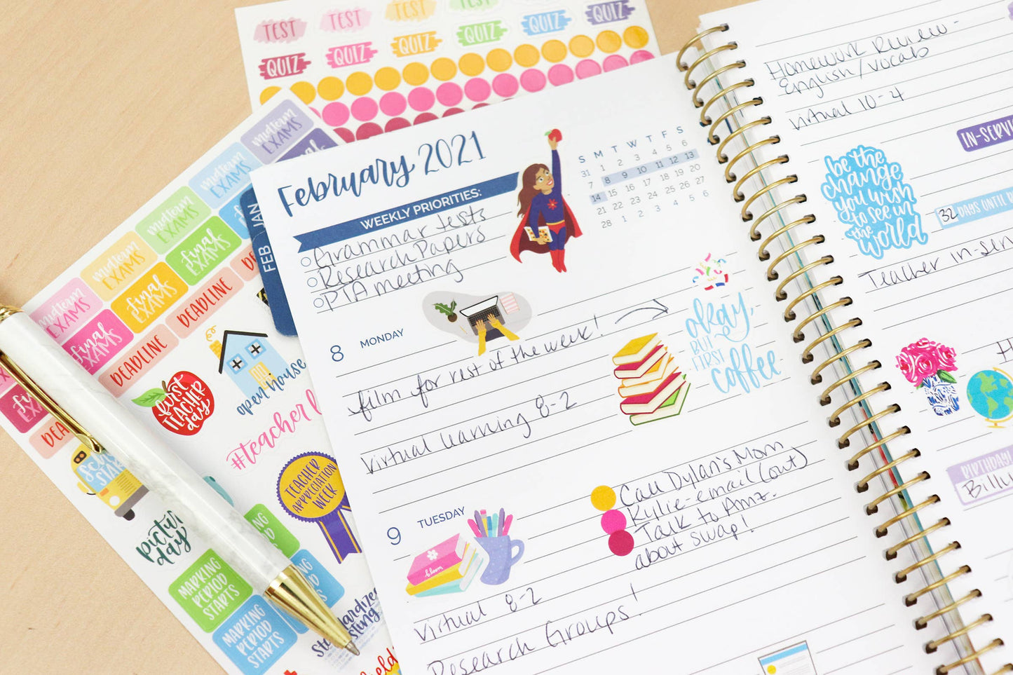 Sticker Pack for Teacher Planners – 586 Stickers for Classroom Planning