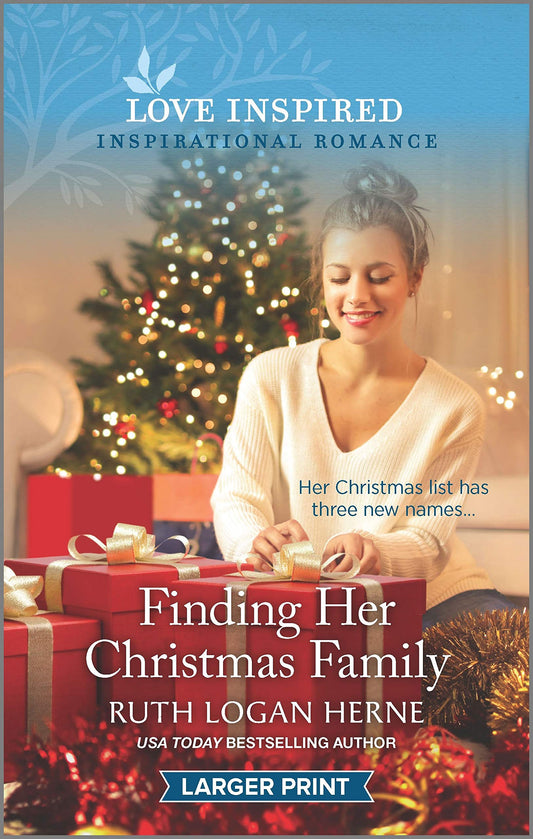 Cover of Finding Her Christmas Family by Ruth Herne, a Christian Christmas romance featuring family, faith, and cozy holiday themes.