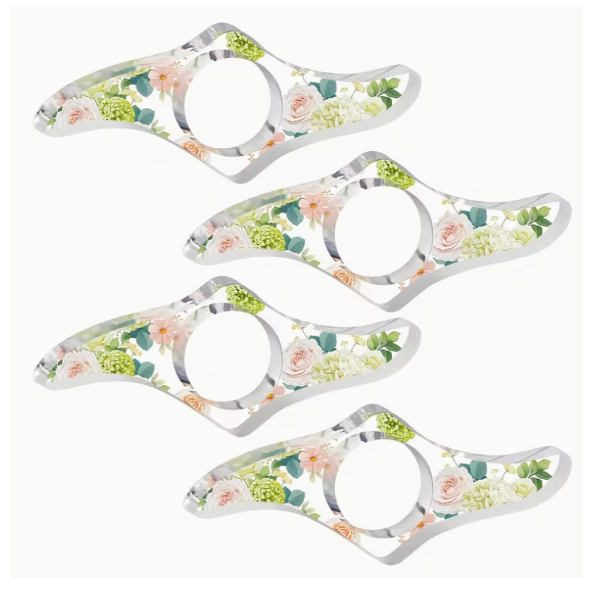 set of floral acrylic thumb page holders for ergonomic one-handed reading