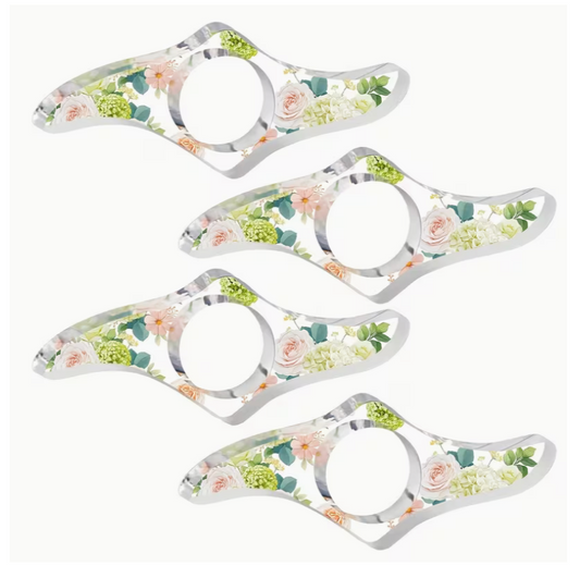 set of floral acrylic thumb page holders for ergonomic one-handed reading
