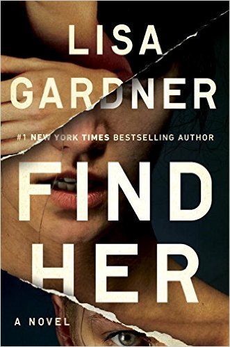 Book cover of 'Find Her' by Lisa Gardner with a close-up of a woman's face.