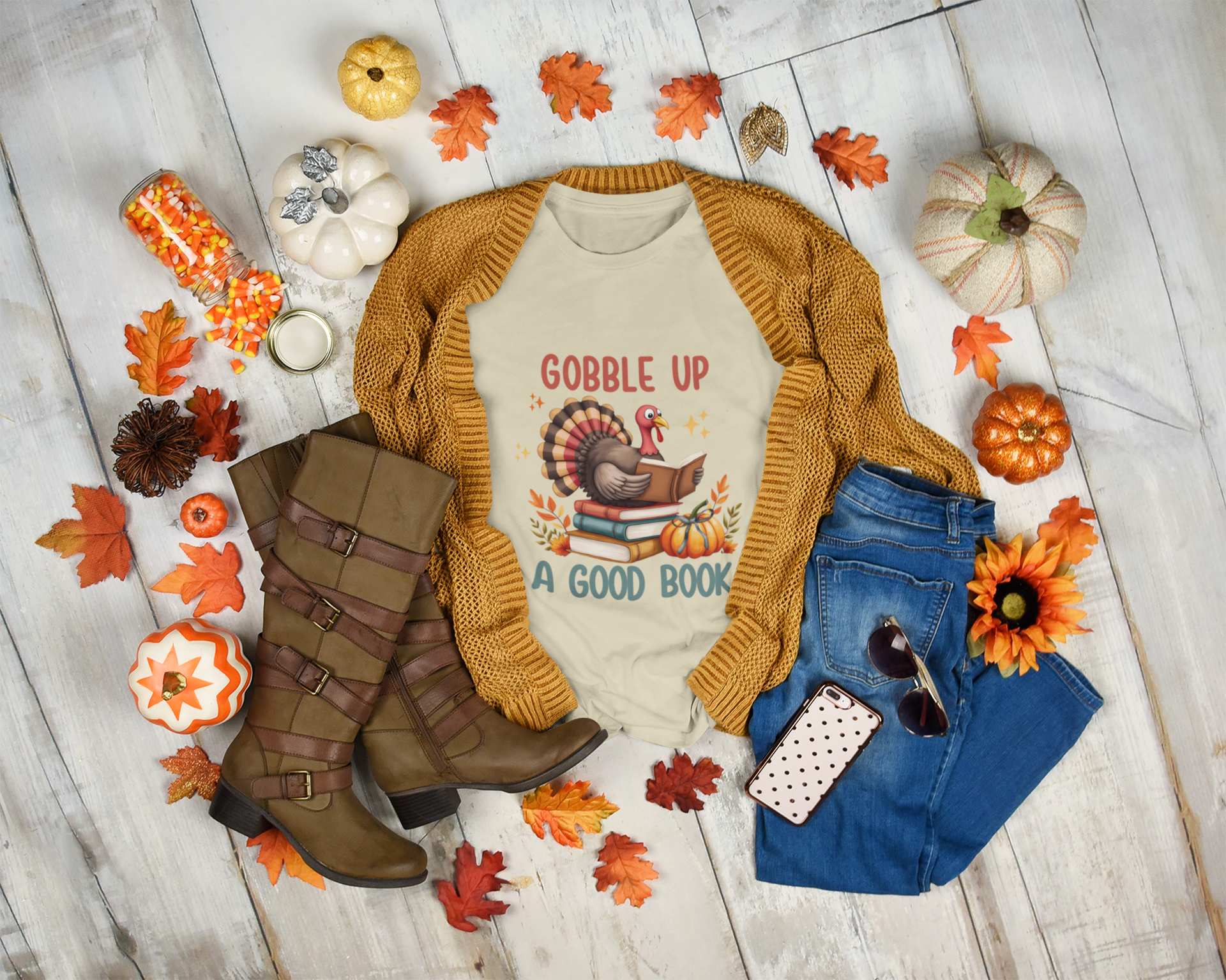 Short-Sleeve T-Shirt: Gobble Up a Good Book