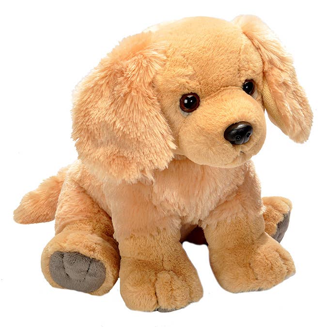 Golden Retriever 12-inch stuffed animal by Wild Republic with soft golden fur, floppy ears and a sweet seated pose.