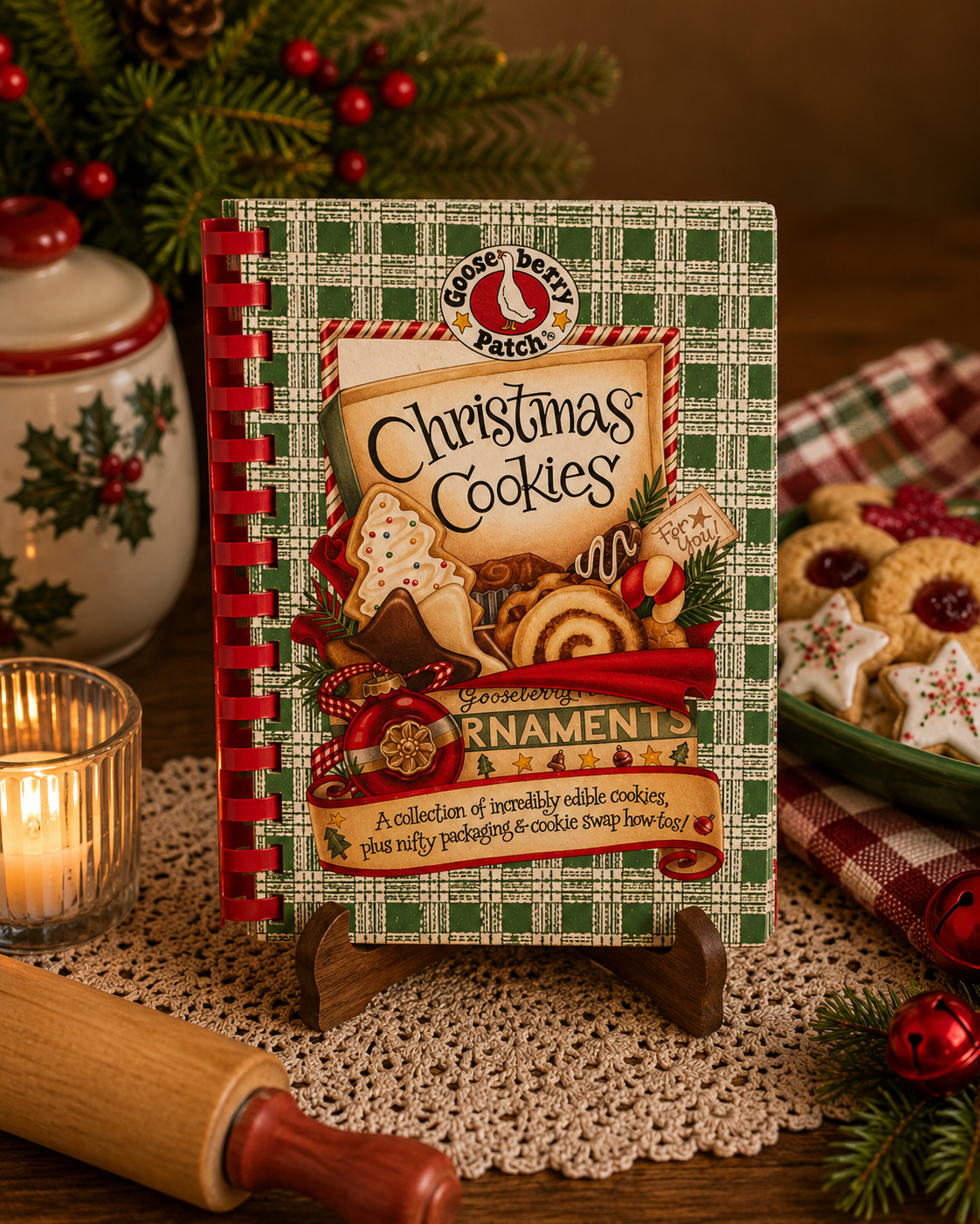 Cover of Christmas Cookies by Gooseberry Patch, a 2010 spiral-bound hardcover cookbook featuring classic Christmas cookie recipes, holiday baking ideas, festive desserts, homemade treats, and seasonal inspiration.