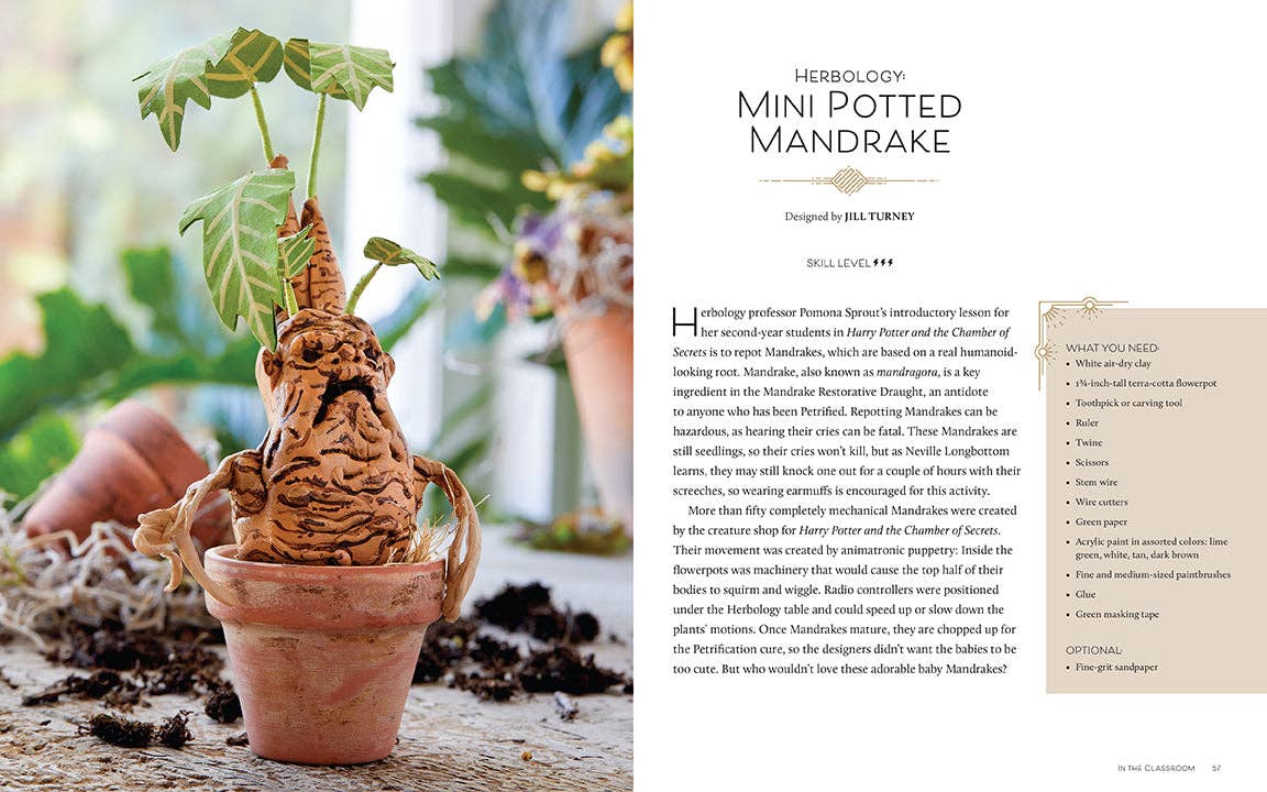 Harry Potter Crafting Wizardry book featuring enchanting DIY projects inspired by the Wizarding World, including wands, potions, and house-themed crafts.