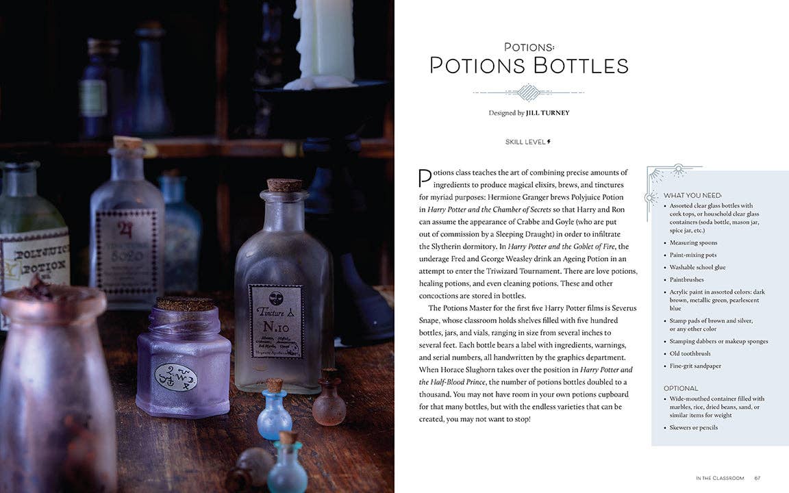 Harry Potter Crafting Wizardry book featuring enchanting DIY projects inspired by the Wizarding World, including wands, potions, and house-themed crafts.