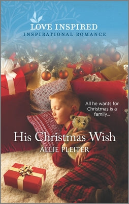 Cover of His Christmas Wish by Allie Pleiter, a Christian holiday romance featuring festive Christmas and winter themes.