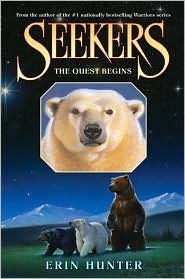 Book cover of 'Seekers' with a polar bear and mountain landscape