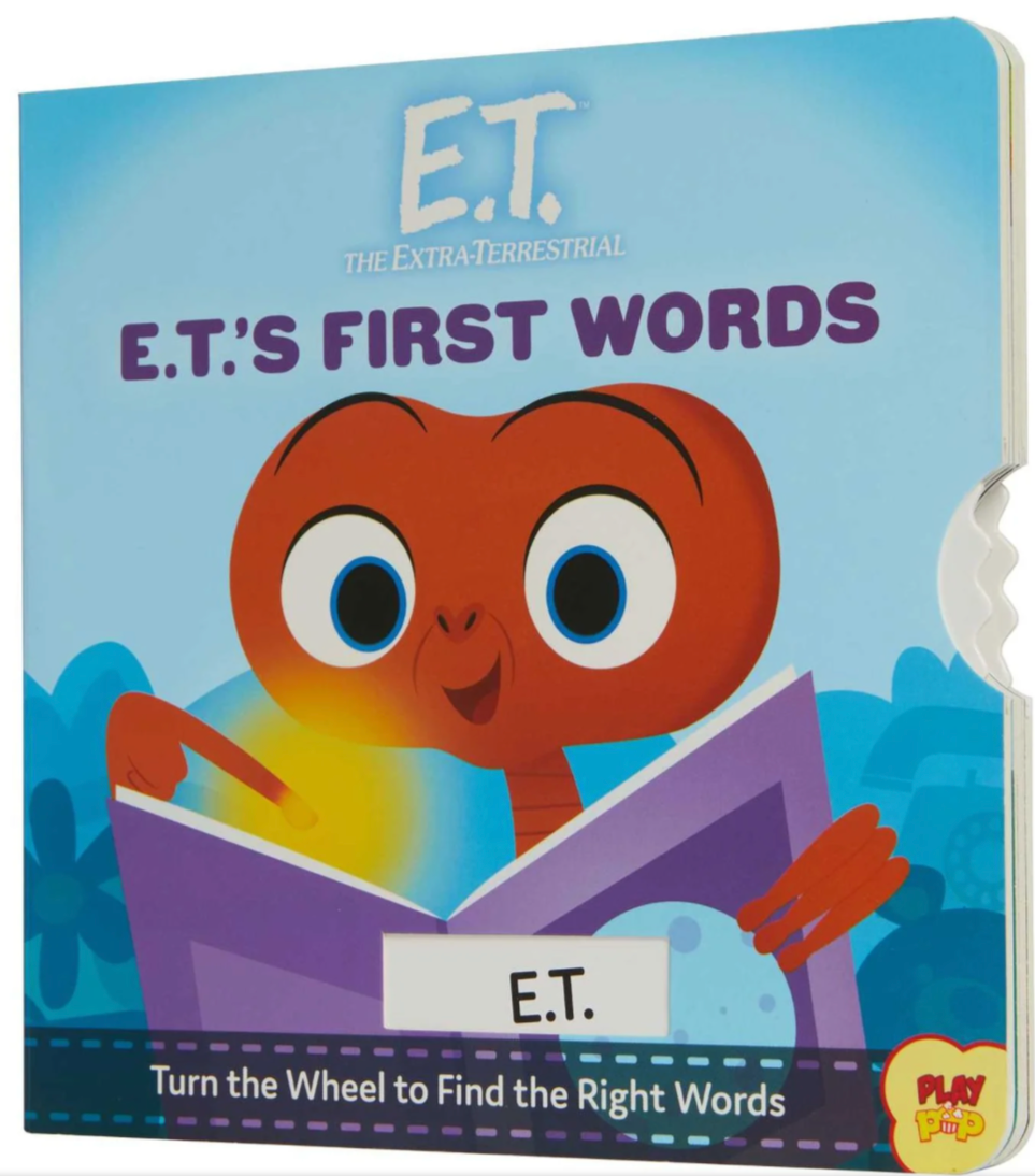 Cover of E.T.'s First Words from Insight Editions, a board book for babies and toddlers featuring vocabulary-building first words inspired by E.T. the Extra-Terrestrial and designed for early language development.