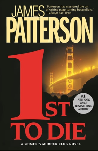 Book cover of '1st to Die' by James Patterson featuring a silhouette of a woman and a building.