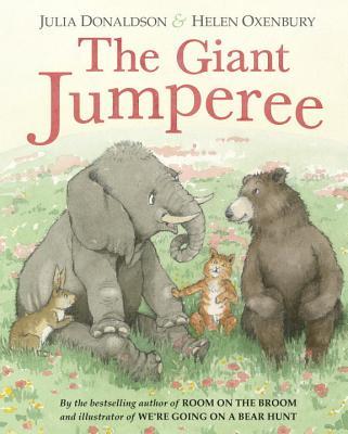 Cover of The Giant Jumperee by Julia Donaldson, a humorous rhyming children's picture book featuring Rabbit and his animal friends investigating the mysterious creature hiding in a burrow.