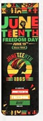 Magnetic bookmark with Juneteenth and Black History design in red, black, green, and gold