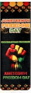 Magnetic bookmark with Juneteenth and Black History design in red, black, green, and gold