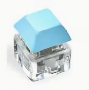 pastel blue colored keyboard fidget toy keychains with clicky mechanical keyboard style buttons