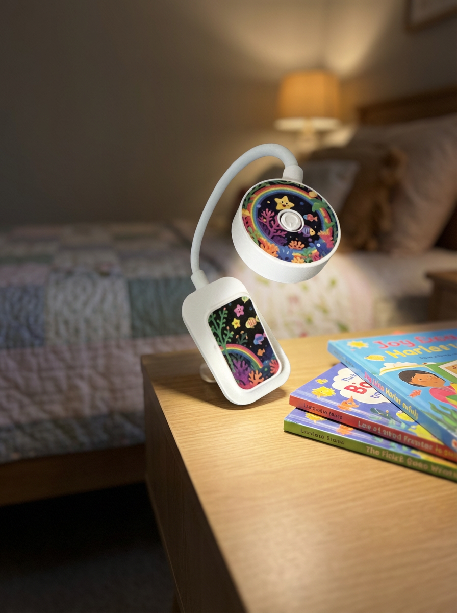 Ocean themed kids reading light providing gentle light for bedtime reading