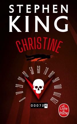 Book cover of 'Christine' by Stephen King with a dark background and red accents.