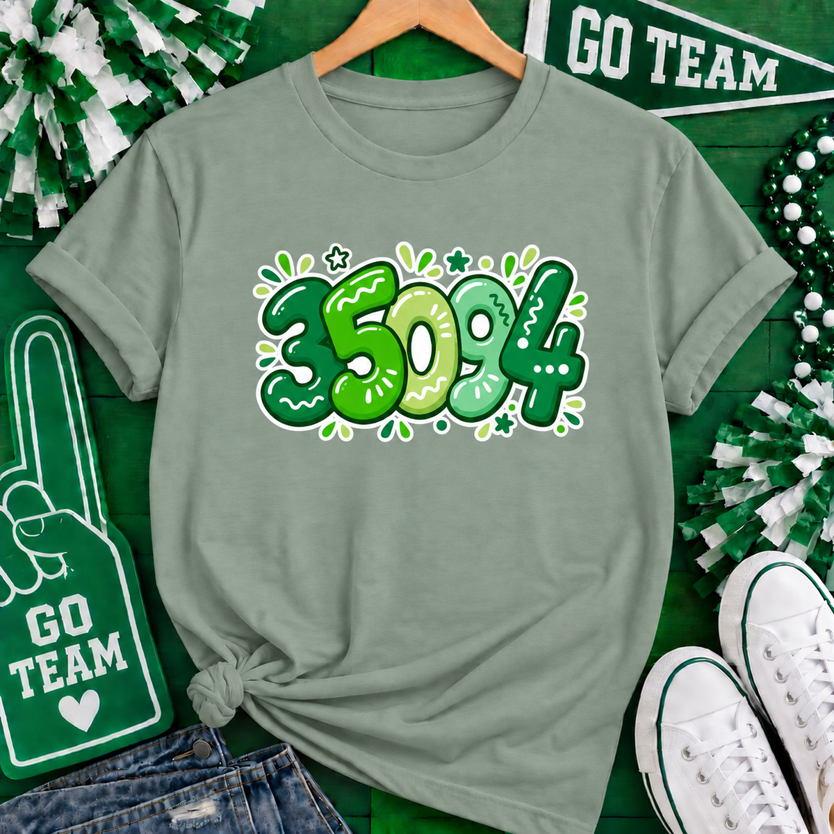 Leeds 35094 green graphic sage T-shirt