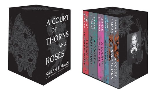 Collection of books from 'A Court of Thorns and Roses' series by Sarah J. Maas.