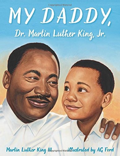 Book cover of 'My Daddy, Dr. Martin Luther King, Jr.' with a portrait of a man and a young boy.