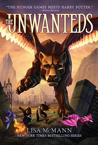 Book cover of 'The Unwanted' featuring a large creature and two people in a cityscape.