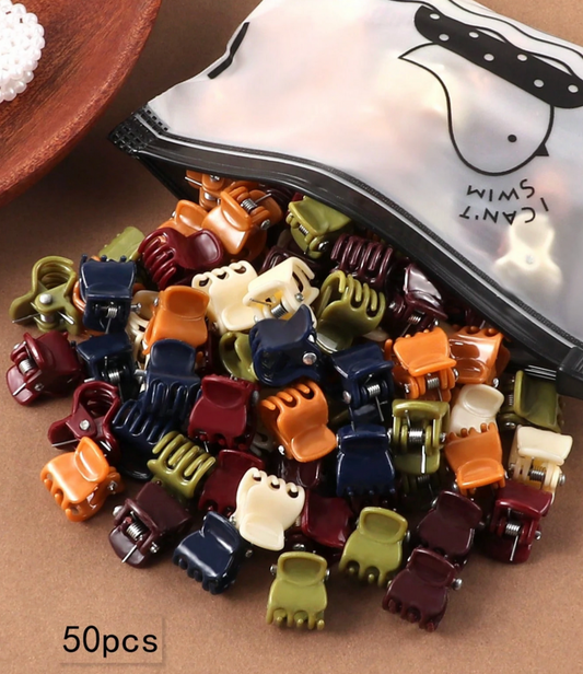 Mini Fall Hair Clips, Pack of 5