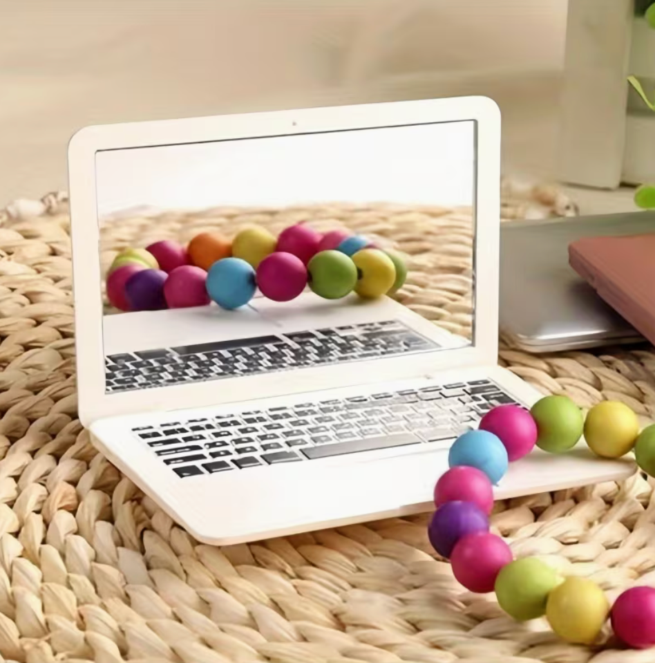 Foldable mini laptop compact mirror measuring approximately 3.74 by 2.55 inches
