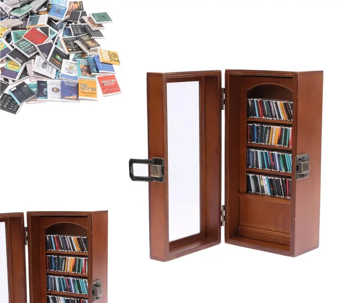 Mini Wooden Bookcase: Large Brown