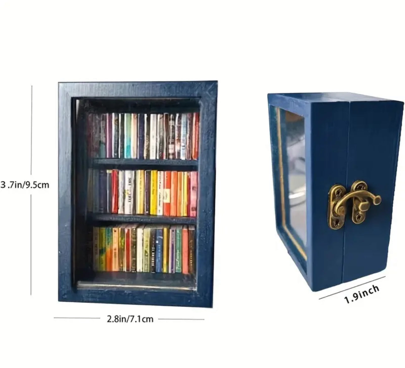 Mini Wooden Bookcase: Small Blue