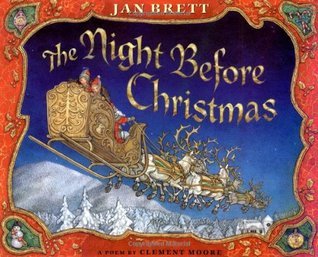 Front cover of The Night Before Christmas by Clement Moore displayed on a festive background, classic Christmas picture book