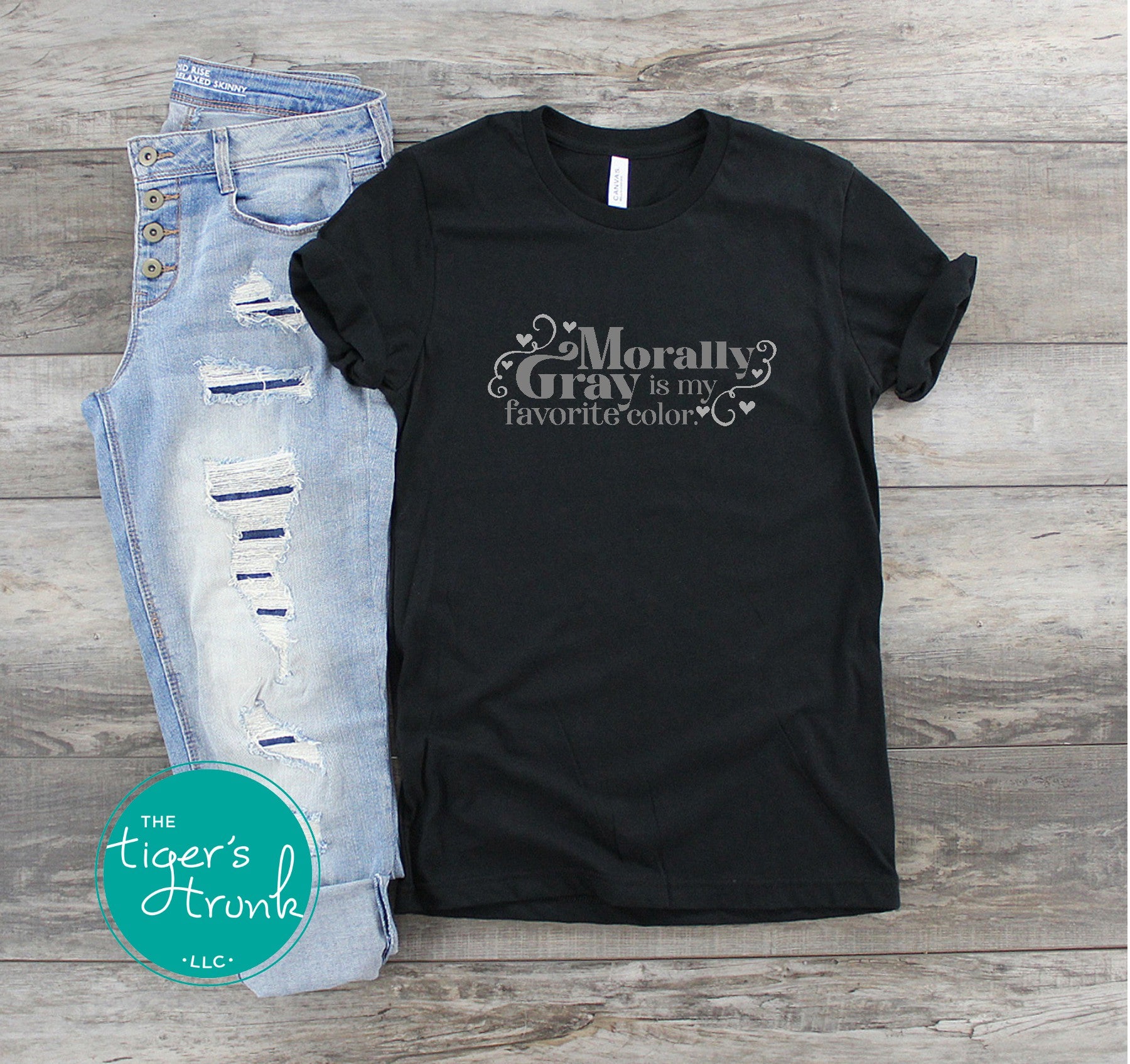 A stylish t-shirt with the phrase Morally Gray is My Favorite Color, perfect for fantasy readers and book lovers who adore complex characters.