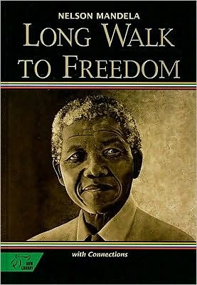 Book cover of 'Long Walk to Freedom' by Nelson Mandela with a sepia-toned portrait of Mandela.