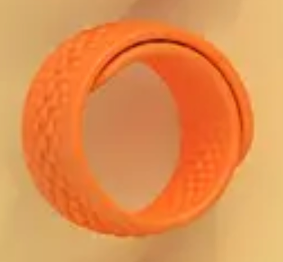 Orange wristband on a beige background