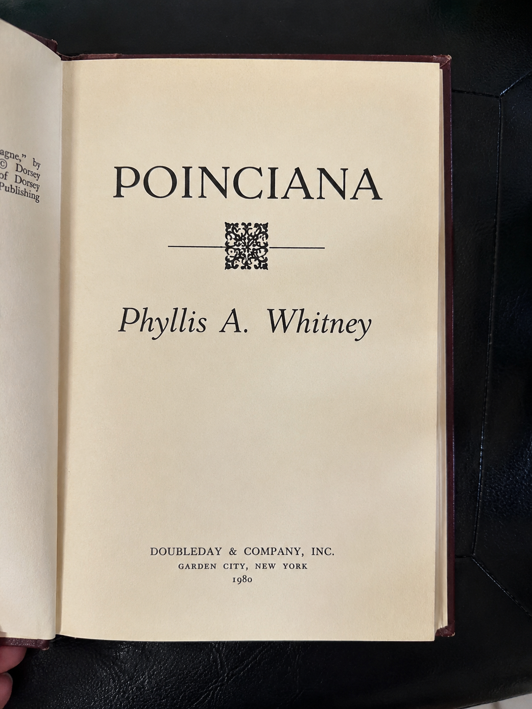 Copyright page from Poinciana by Phyllis A. Whitney, published in 1980.