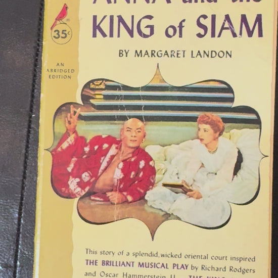 Vintage 1956 Cardinal edition paperback of Anna and the King of Siam by Margaret Landon featuring movie tie-in cover artwork