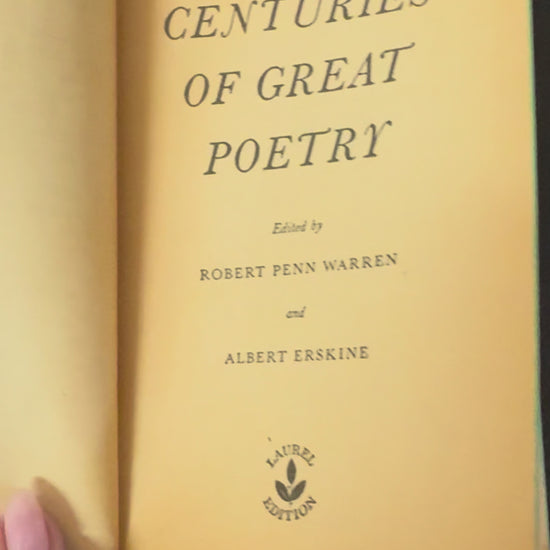 Vintage Dell Laurel Edition paperback of Six Centuries of Great Poetry edited by Robert Penn Warren and Albert Erskine