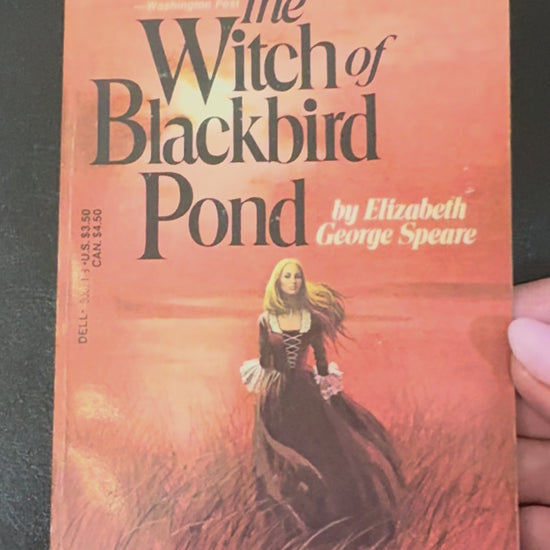 Vintage 1971 Dell paperback edition of The Witch of Blackbird Pond by Elizabeth George Speare featuring historical fiction cover art