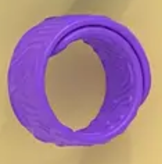 Purple rubber band on a beige background
